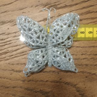 2 Farfalle glitter color argento