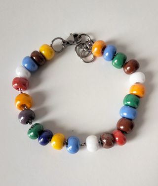 Bracciale multicolore con acciaio 