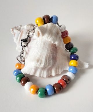 Bracciale multicolore con acciaio 