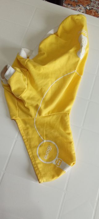 felpa con cappuccio giallo per cani taglia s