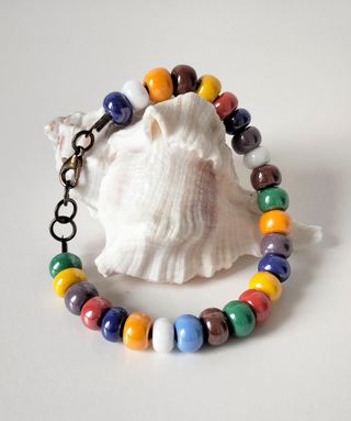 Bracciale perline in vetro colorato 