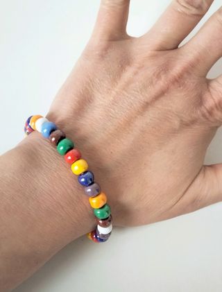 Bracciale perline in vetro colorato 