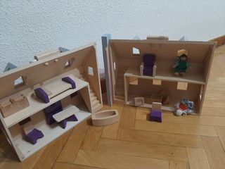 Casita muñecas de madera