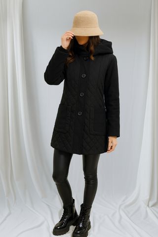 Cappotto nero trapuntato donna taglia M