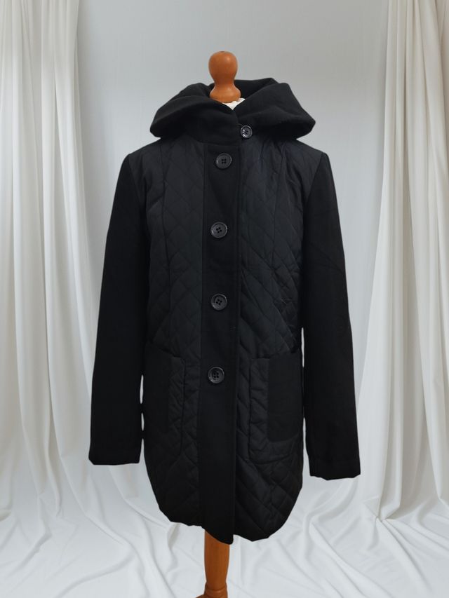 Cappotto nero trapuntato donna taglia M
