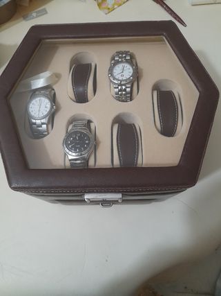 Caja de piel,joyero de relojes 