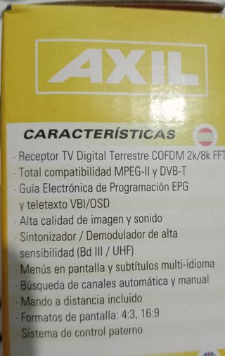 TDT Axil Receptor TV Digital Terrestre