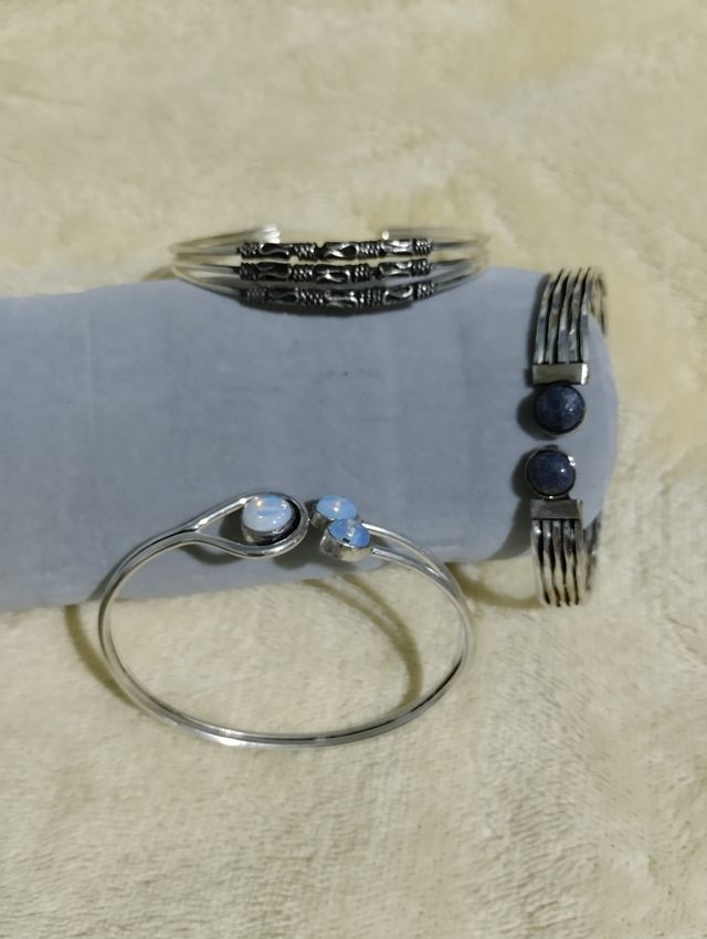 Lote 3 pulseras plata tibetana