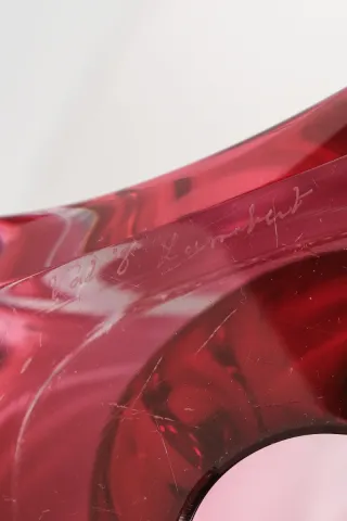 🇧🇪Lampara cristal Val Saint Lambert rosa