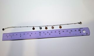 Pulsera acero inoxidableon placas, fina para mujer