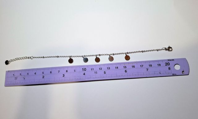 Pulsera acero inoxidableon placas, fina para mujer