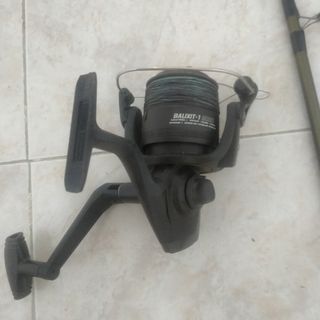 Caña con carrete y alarma de pesca