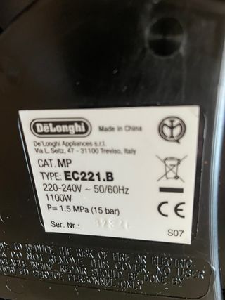 Cafetera espresso delonghi
