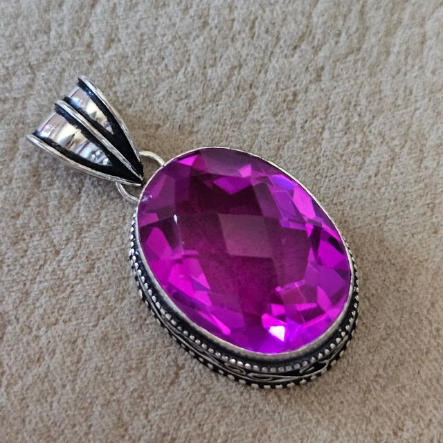 Colgante plata 925 y cuarzo rosa