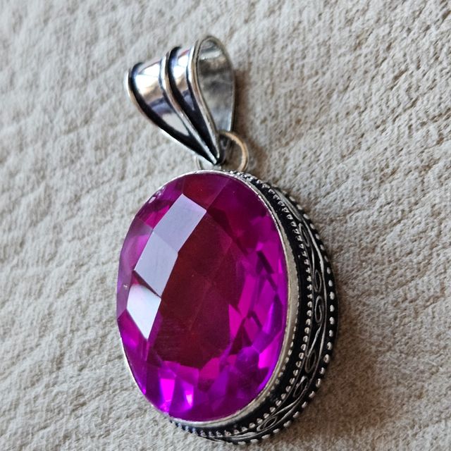 Colgante plata 925 y cuarzo rosa