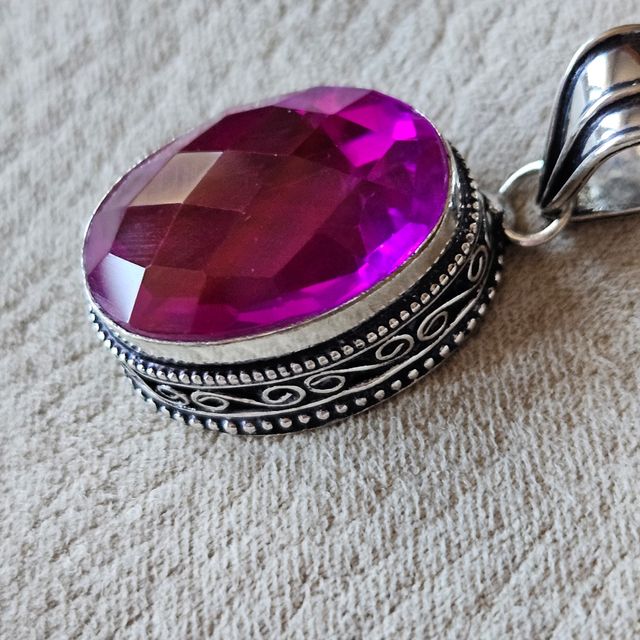 Colgante plata 925 y cuarzo rosa