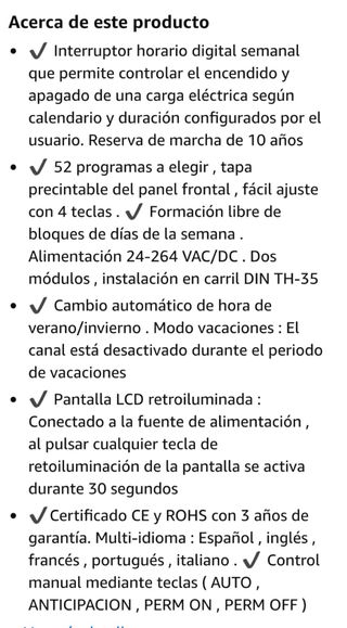 Intereuptor horario digital semanal