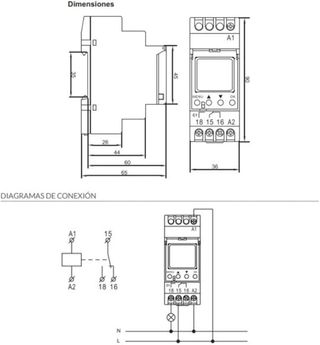 Intereuptor horario digital semanal