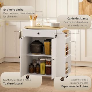 Isla de Cocina con Ruedas Carrito de Cocina Mueble