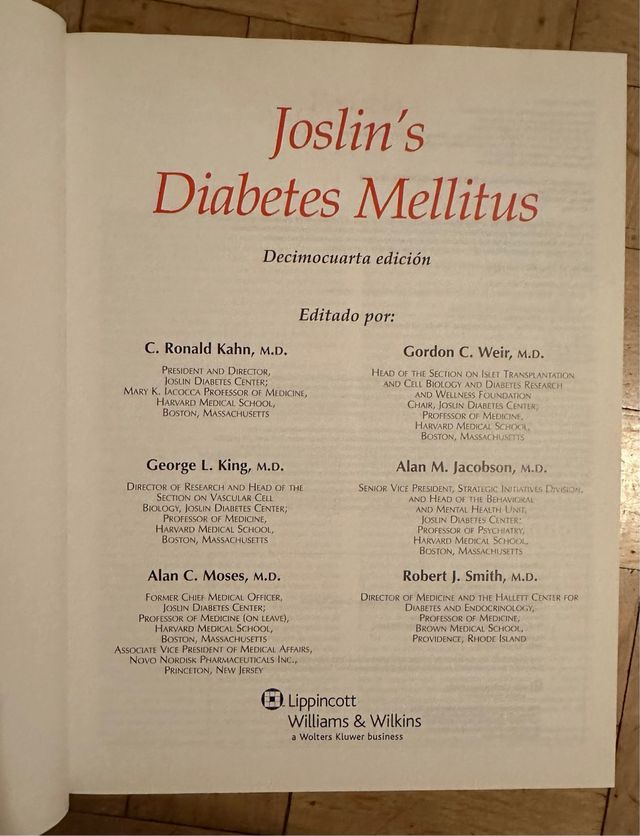 Joslin’s Diabetes Mellitus español