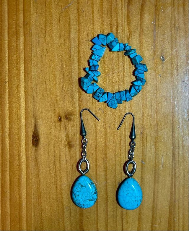 Conjunto bisuteria turquesa