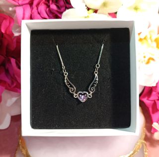 Collar alas de hada de plata de ley