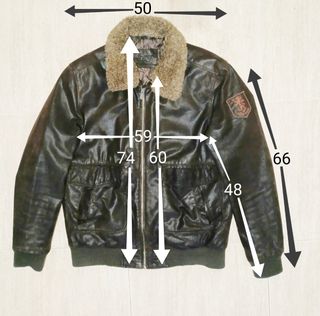 Cazadora de piel aviador M Medidas indicadas 