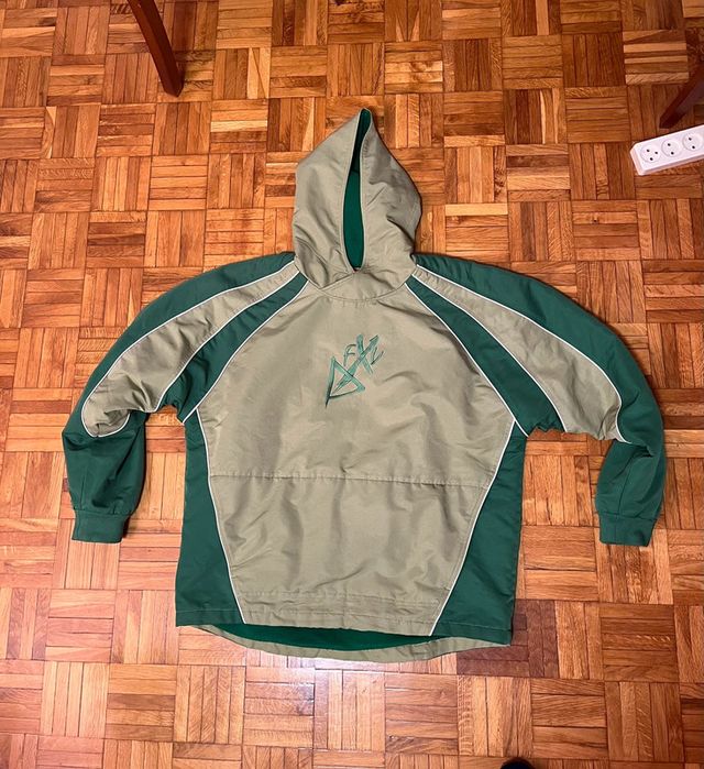 Cazadora vintage UNISEX verde forrada capucha