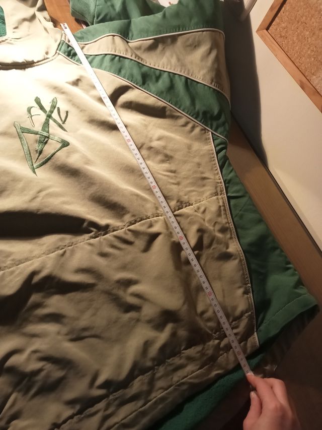 Cazadora vintage UNISEX verde forrada capucha