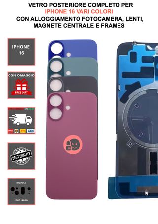 VETRO  RICAMBIO COMPLETO PER IPHONE 16 VERDE