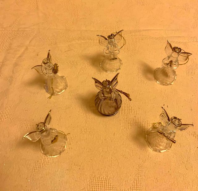 Angeli in vetro per albero di natale