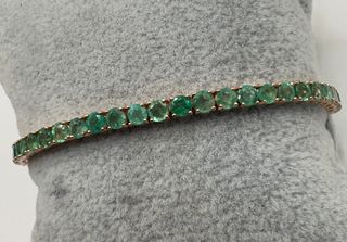 Pulsera riviere de oro de 18 kt con esmeraldas