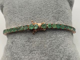 Pulsera riviere de oro de 18 kt con esmeraldas