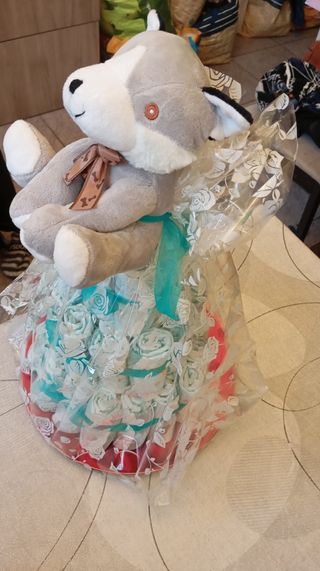 Pastel de pañales personalizados