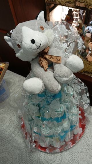 Pastel de pañales personalizados