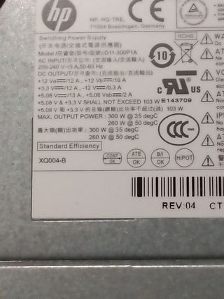 Fuente de poder ordenador HP