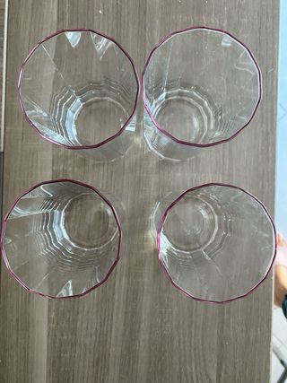 Set 4 bicchieri da cocktail in vetro sfacettato