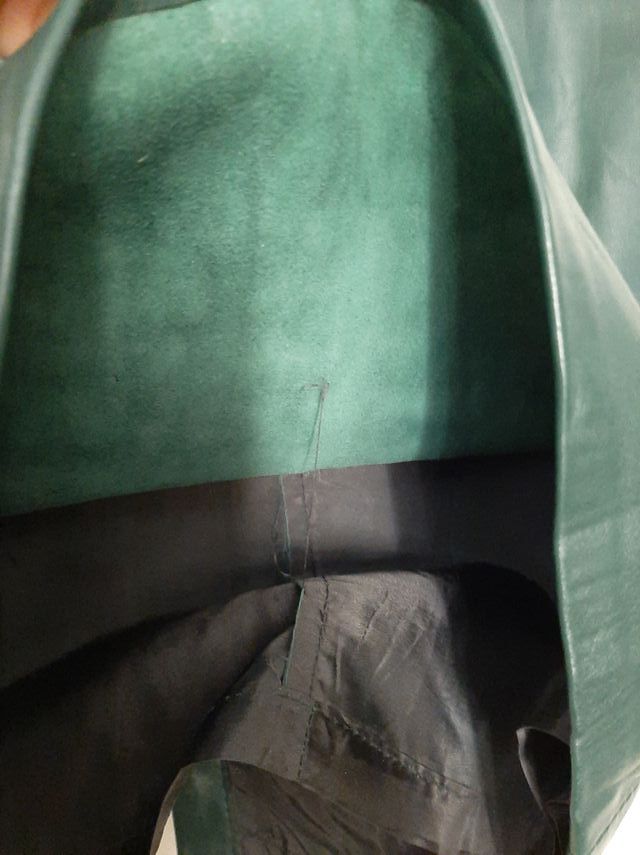 falda lápiz vintage cuero verde nueva T 38/40