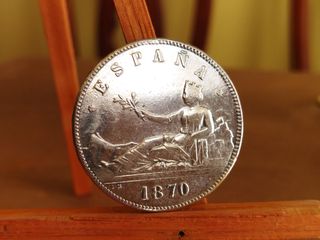 Moneda FALSA 5 pesetas 1870