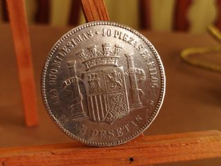 Moneda FALSA 5 pesetas 1870