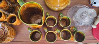 Conjunto de Jarras de barro pintadas