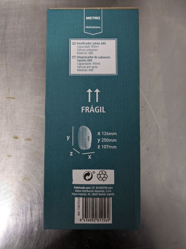 Dispensador de jabón liquido.