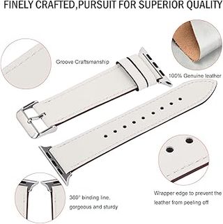 Correa de Cuero Blanco para Apple Watch