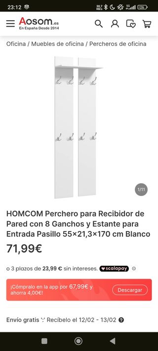 Perchero blanco nuevo