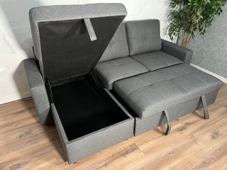 ¡NUEVO! SOFÁ CHAISELONGUE CAMA COMPLETO CON ARCÓN