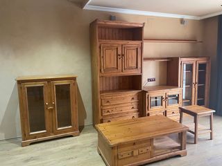 Mobiliario de salón modular completo de madera