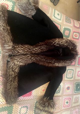 Chaqueton piel de zorro natural y lana