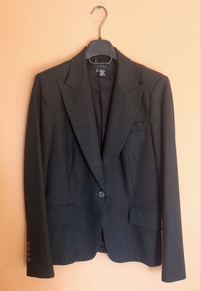 Blazer giacca monopetto grigia donna