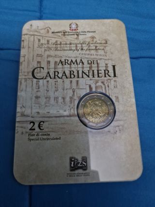 2 EURO ITALIA CARABINIERI 2014 in blister.