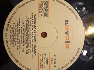 Vinilo LP Tequila Matrícula de Honor 1978.